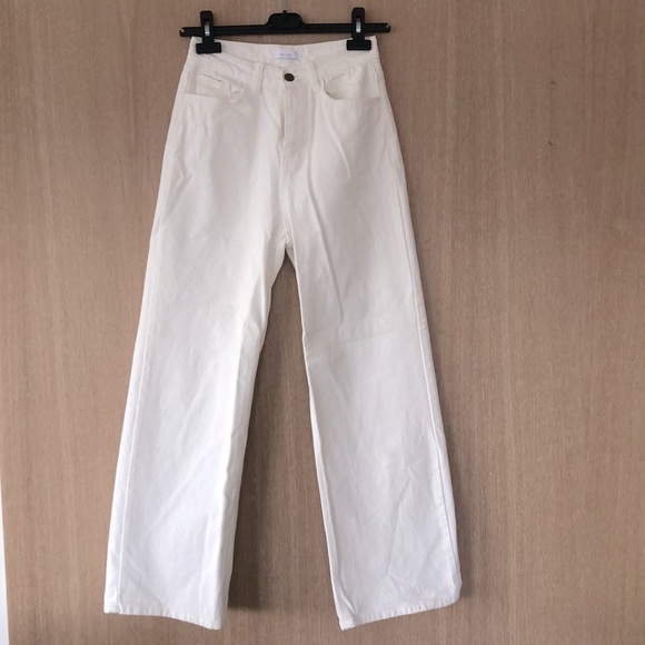 Oak + Fort white high rise straight leg jeans - Picture 4 of 6